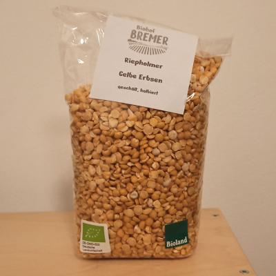 Das fertige Produkt: geschälte Erbsen